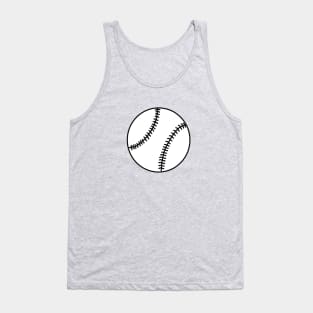 Black And White Baseball Ball - Doodle Tank Top